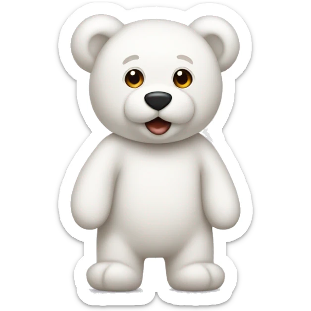 white teddy bear  sticker