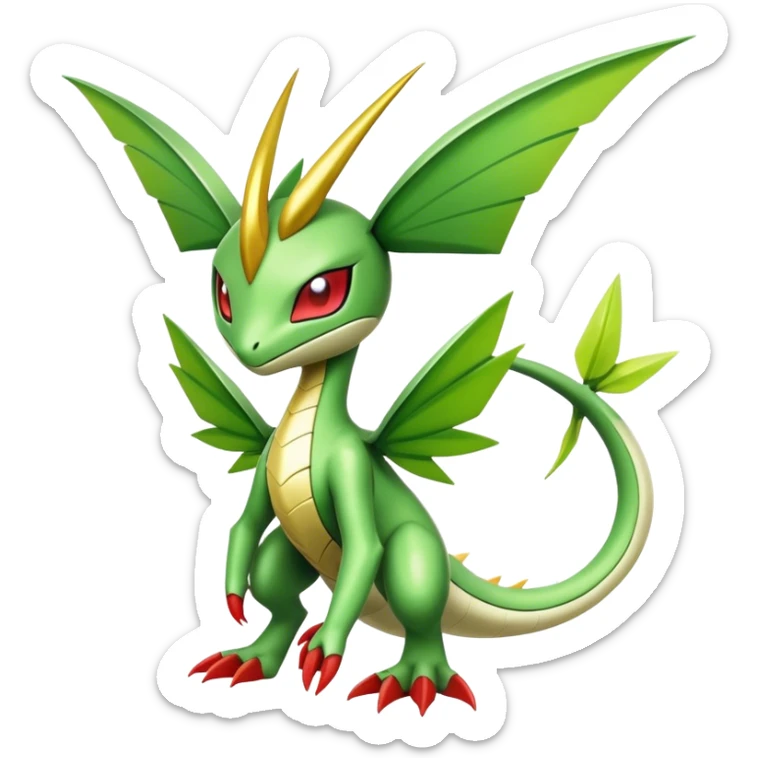 Cute Cool Edgy Shiny Futuristic Ethereal Legendary Kartana-Digimon-Scyther-Flygon-hybrid full body sticker
