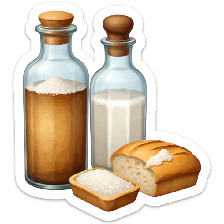  a one victorian bottle of salt and a loaf of bread sticker