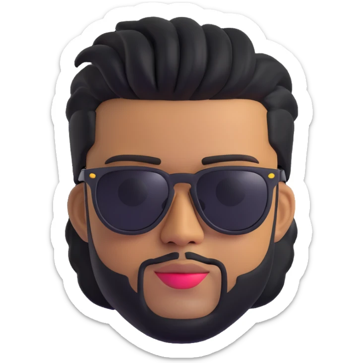 The Weeknd emoji capturing his signature hairstyle, sunglasses, and stylish look sticker