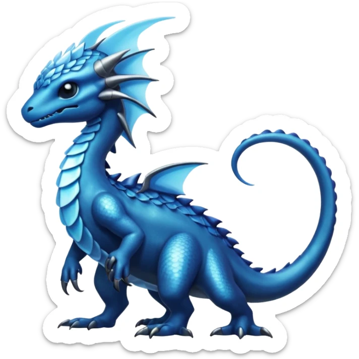 Shiny Dark Edgy  Inteleon-Amaura-Fakémon-hybrid-creature (full body)  sticker