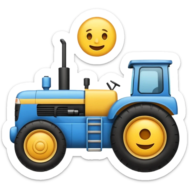 voglio che crei un emoji di un trattore che rimuove il codice per pulirlo sticker