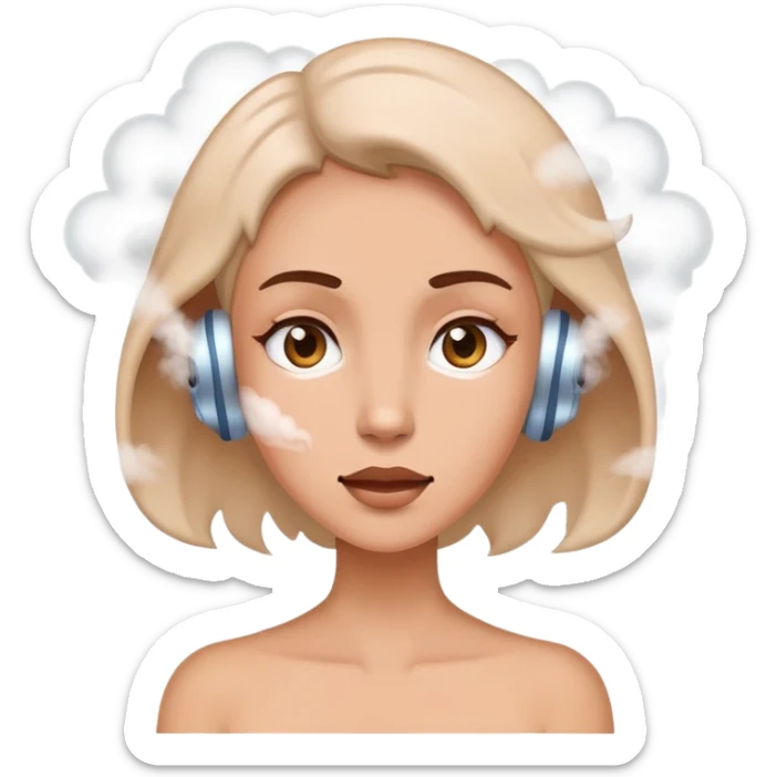 a woman with steam coming out of her ears sticker