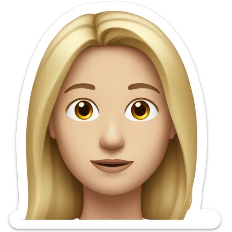 profile portrait of white woman with long brown hair and white man with short blond hair sticker