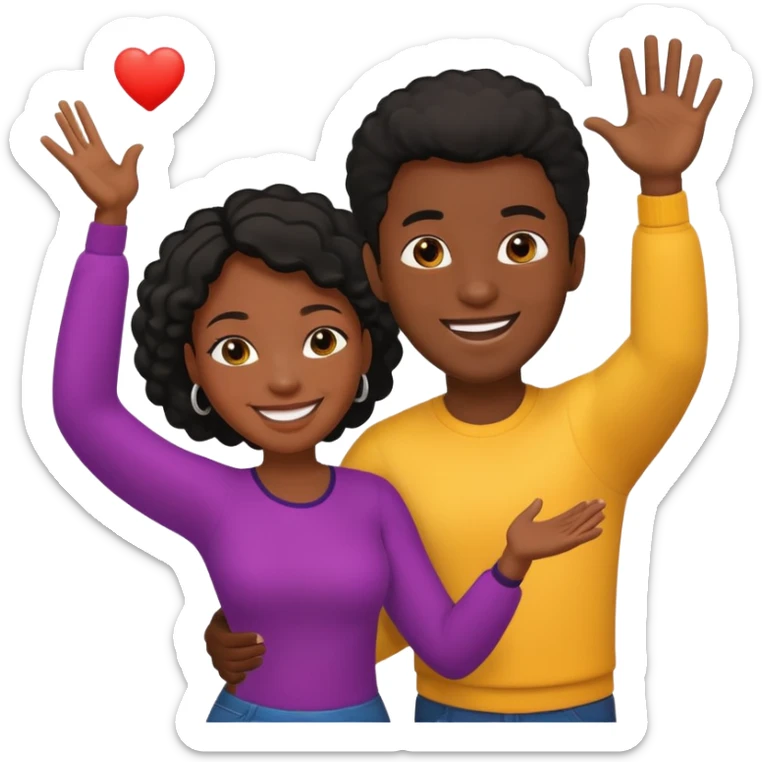 Black woman emoji throwing the black man emoji out  sticker