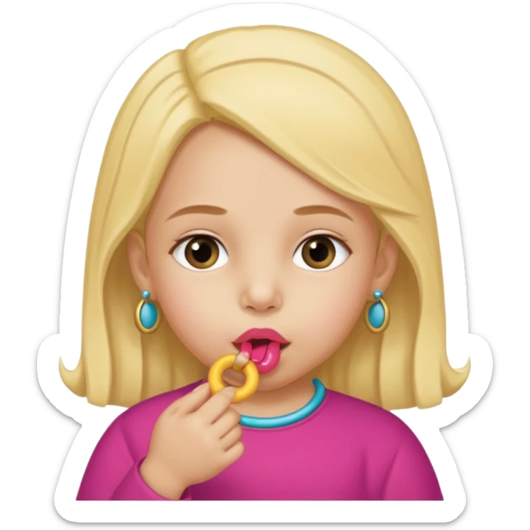 Muhhamad and Aisha Muhhamad old little girl with binkie in mouth sticker