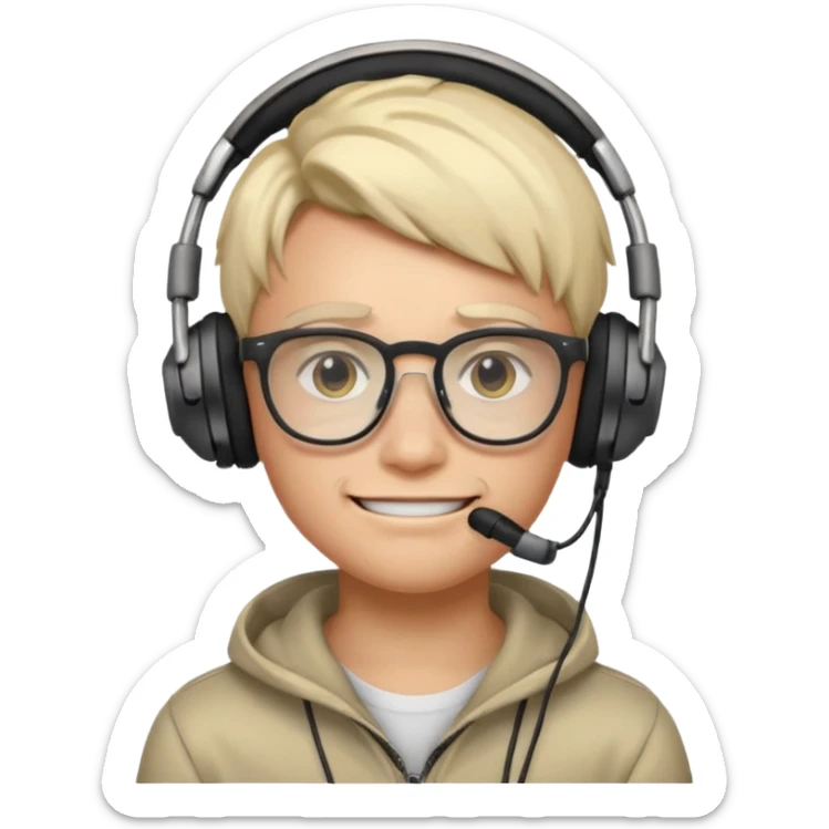 It’s a relaxed selfie of you wearing a glowing gaming headset, glasses, and piercings, lit by red and purple room lights, with a soft, tired-smirk expression.

 sticker