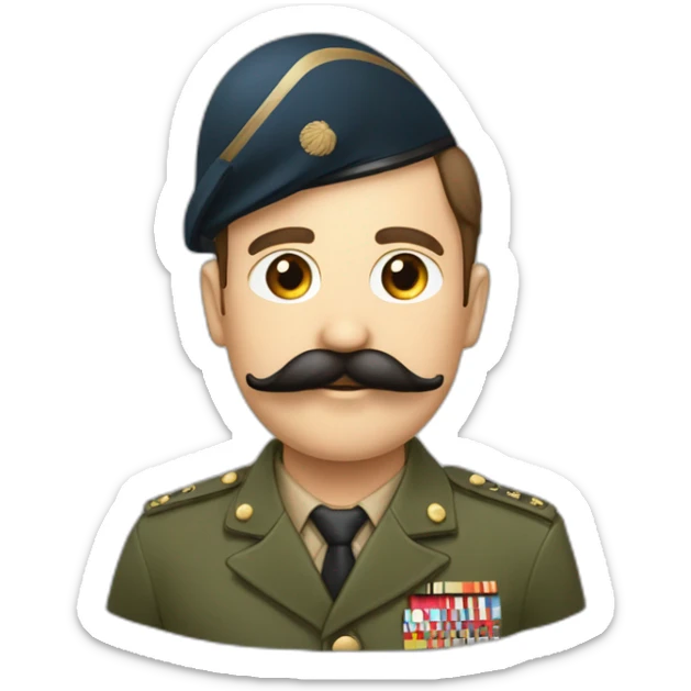 Personne avec une petite moustache carré habiller en tenus militaire sticker