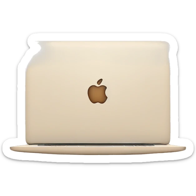 Aesthetic apple laptop in beige color that looks chic and elegant but cozy at the same time sticker