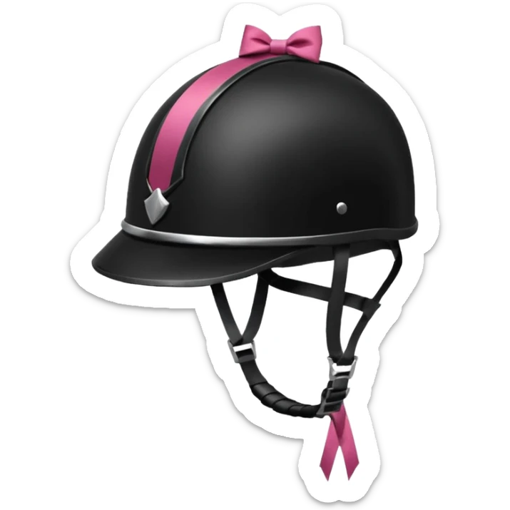 Rider helmet black matte at the back theres ribbon attached for female rider sticker