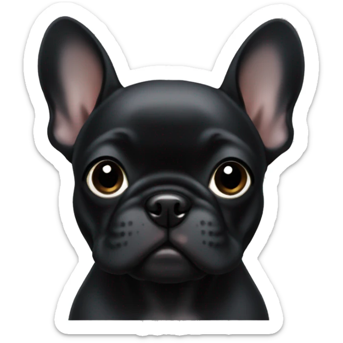 Solid black Frenchie pup  sticker