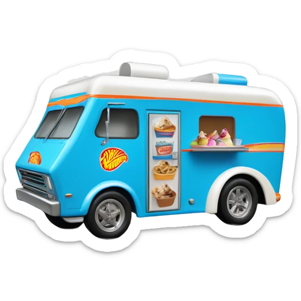 Hot wheels style, 1971, good humor ice cream caravan, blue, food truck style  sticker