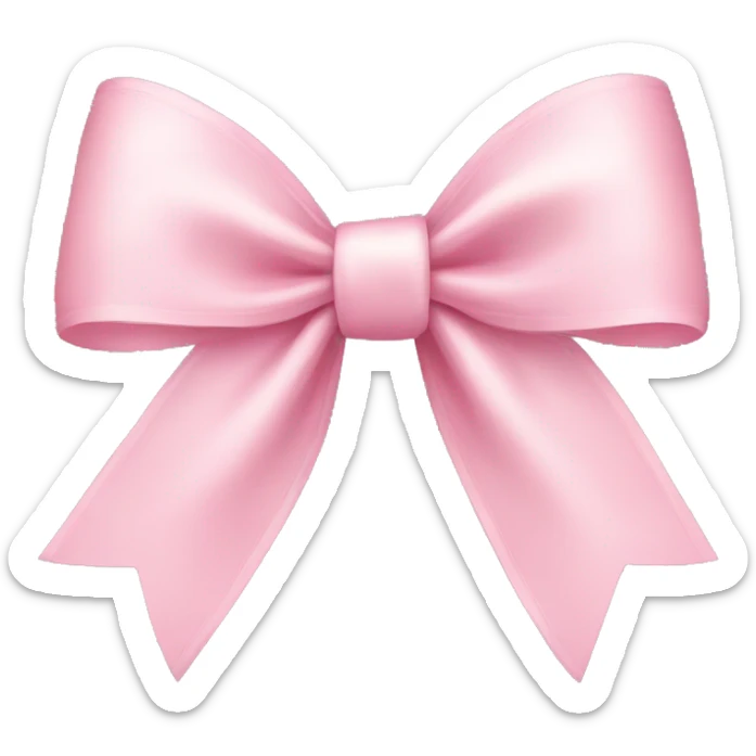 light pink ribbon bow sticker