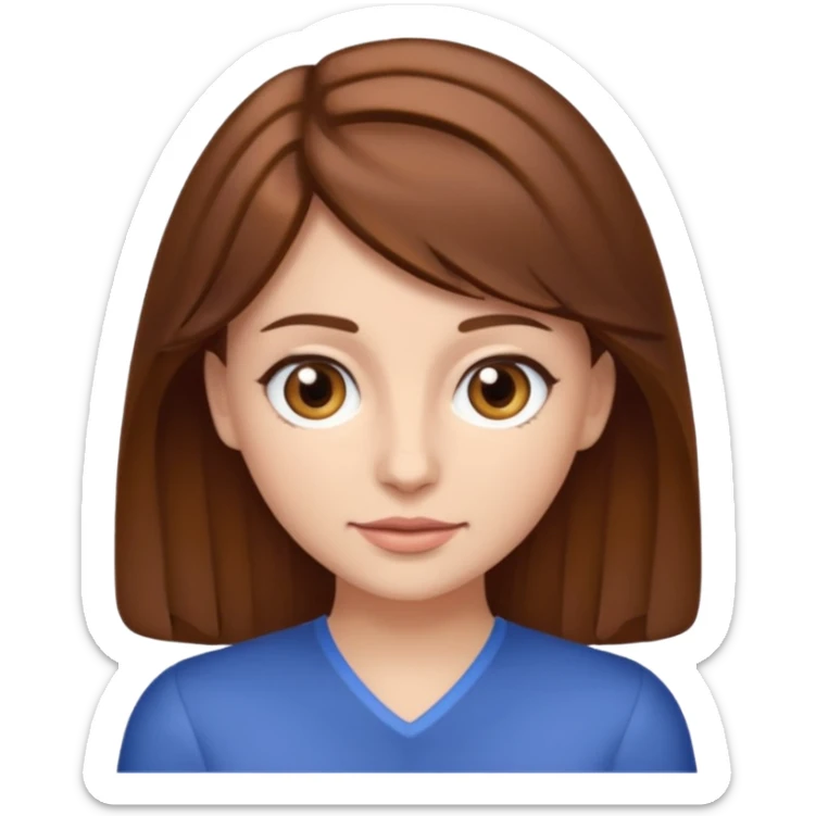 create an emoji of Sophie Sheridan in mamma Mia but with brown long hair and brown eyes sticker