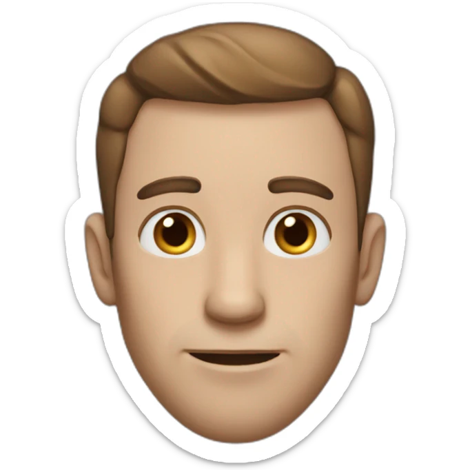 man with big ears and long brown hair wide nose freckles sticker