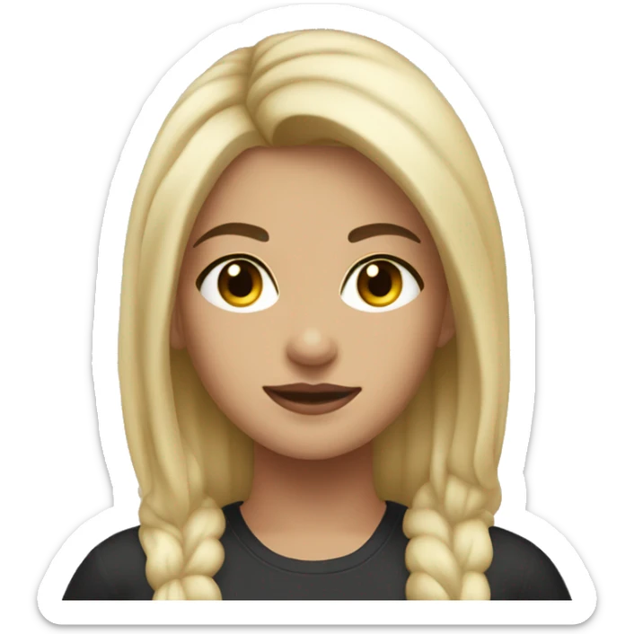 Blonde girl with black hair end gym outfit  sticker