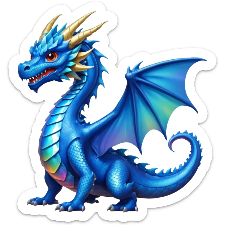 Dragón color azul sticker