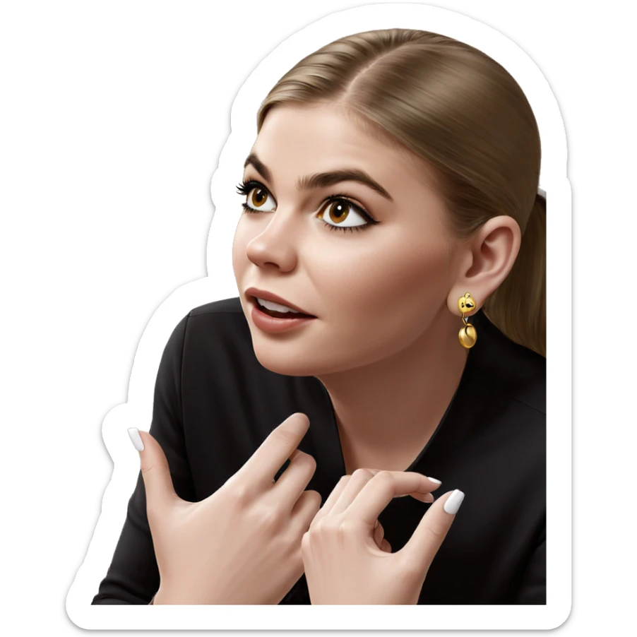 realistic portrait of girl with earrings sticker