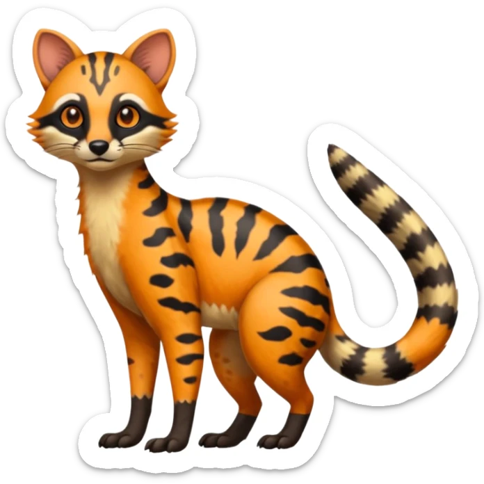 Civet-Genet-Numbat-Ocelot--Ocicat-hybrid-fusion, full body sticker