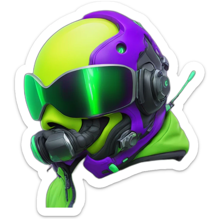 Crazy ants color lemon green and purple neon streetwear cybertech smart Futuristic cyber AR/VR point from him up doing a moonwalker sticker