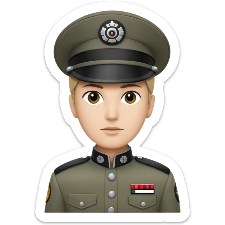Star Wars Imperial officer with kepi hat and no shoulder boards, olive-gray uniform sticker