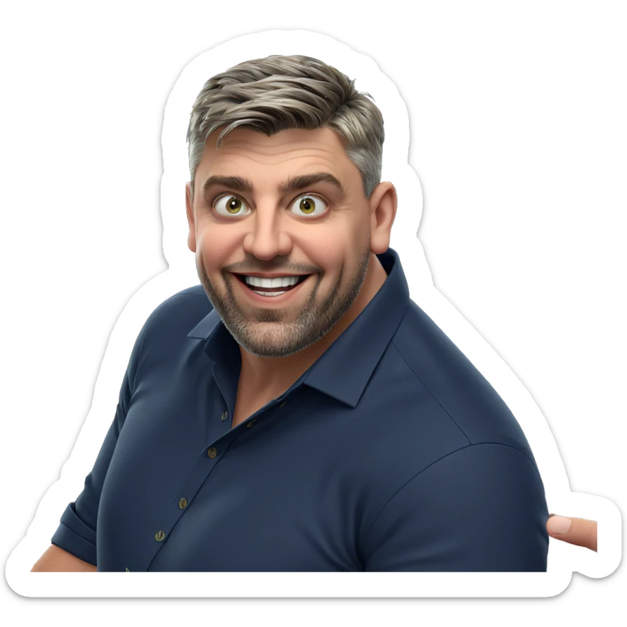 smiling boy in collared shirt sticker