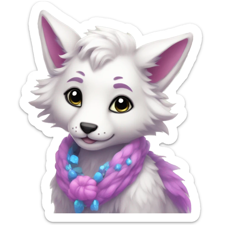 Kawaii bright fantasy ethereal anthro fursona animal sticker