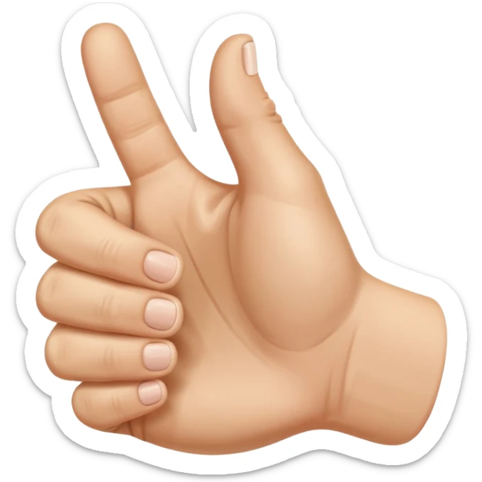 a hand with a sixth digit, which is a thumb on the outside of the pinky finger. It is making a thumbs up sign in both the up and down directions sticker