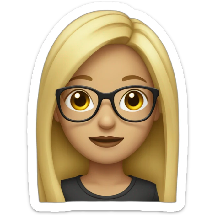 girl with blond hair and glasses sticker