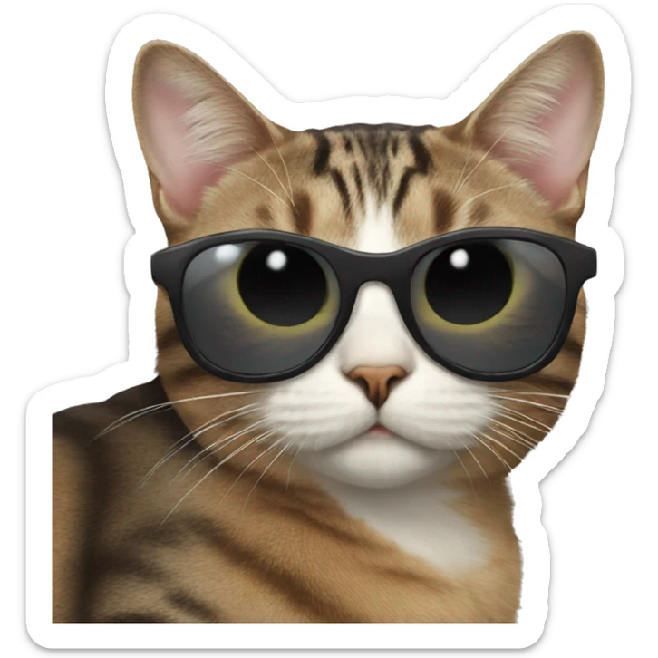 Cat with sunglasses sticker