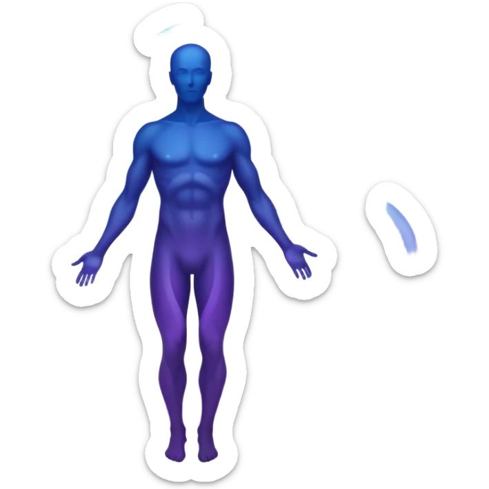 Male silhouette composed of ethereal flowing energy waves, abstract style aura forming the shape of a man, no facial features sticker