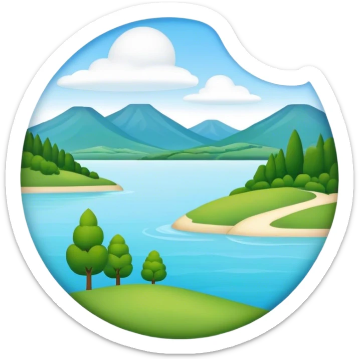 create an emoji about the lake Balaton in Hungary. it should be a lake with the shape of the Balaton sticker