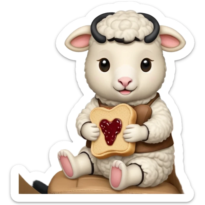 cute baby sheep eating peanut butter and jelly driving in a bmw xi  sticker