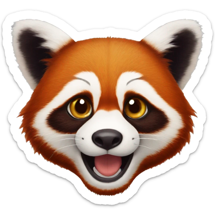 Bean-eyed red panda sticker