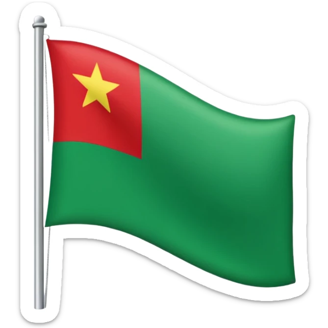 Una bandera roja y verde abajo corte recto osea q no haya espacio de fondo sticker