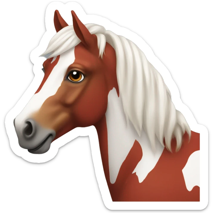 red and white horse  sticker