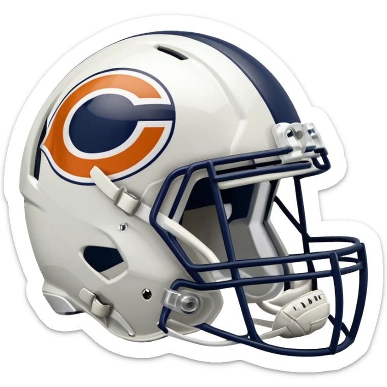 Washington commanders, football helmet facing Chicago Bears football helmet sticker