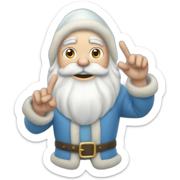 Father Frost shows hand sign of the horns sticker