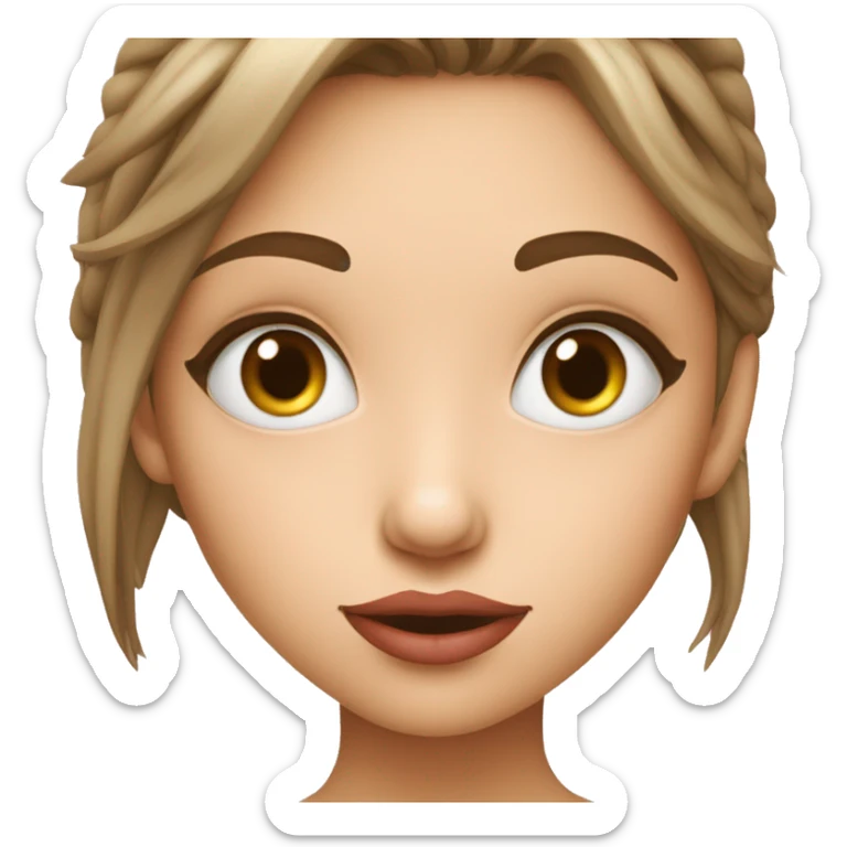 Une fille qui ferme les yeux et qui fait un bisou avec un cœur sticker