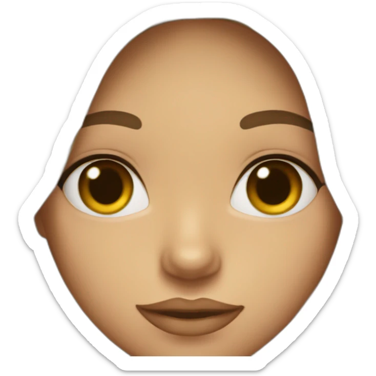 girl with almond shaped eyes with wavy dark brown hair latina sticker