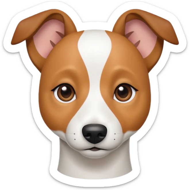 a fully white jack russell the size of a kelpie with light brown ears and a light brown patch on one eye sticker