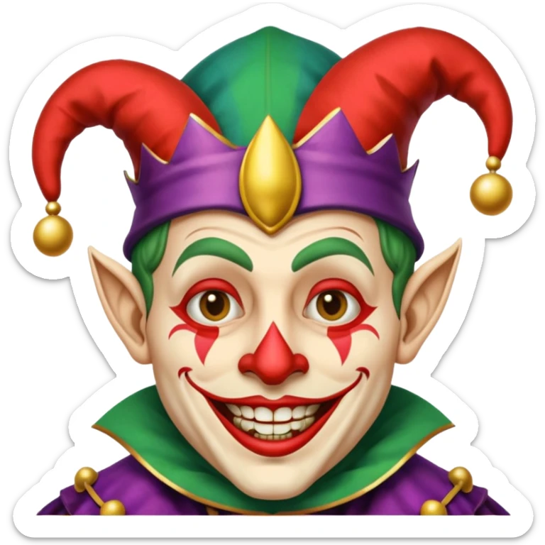 crazy colorful human jolly joker, medieval, vintage, court jester, mac os icon sticker