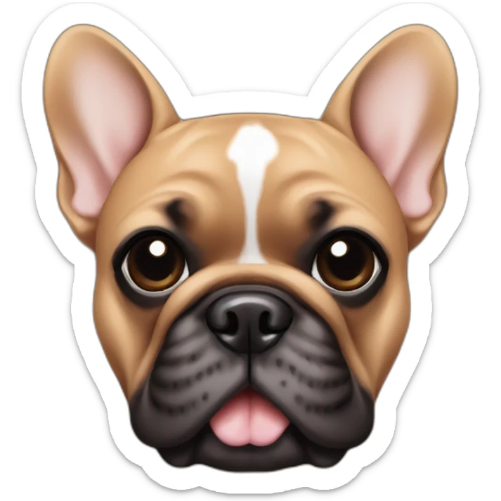 All Brown french bulldog with black facial features sticker