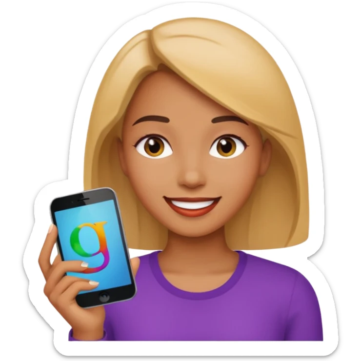 a woman is talking and English letters are coming out sticker