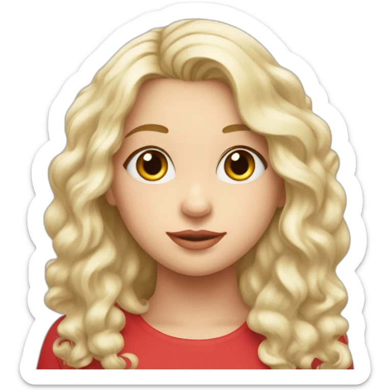 Une fille au cheveux rouge bouclés long et blanche de peau  sticker