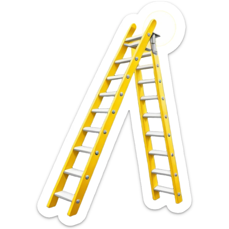 Prompt 1: "You’ve climbed the corporate ladder…"
Graphic: 🪜 Ladder icon (white) glowing upward steps in yellow.
Animation: Ladder rungs light up one by one.
Background: Transparent.
 sticker