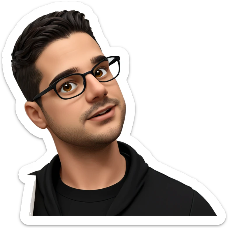 stylish guy in black shirt sticker