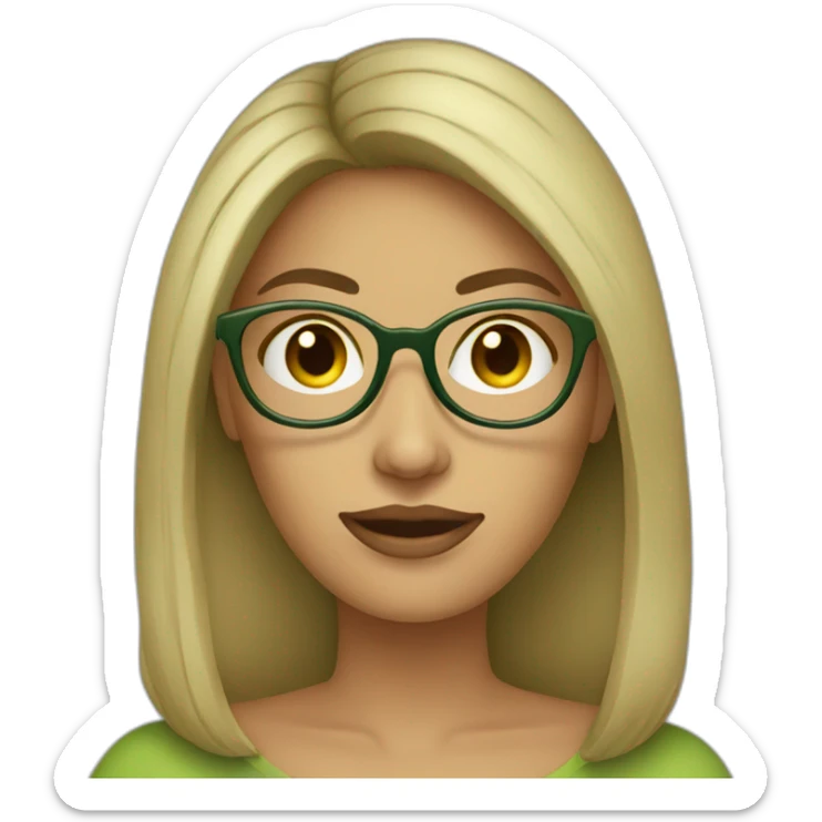 avocado-woman-femenist-in-eyeglasses-darkblonde-hair sticker