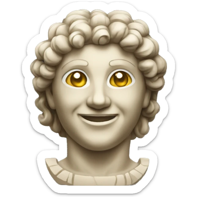 statue of the ancient world smile sticker