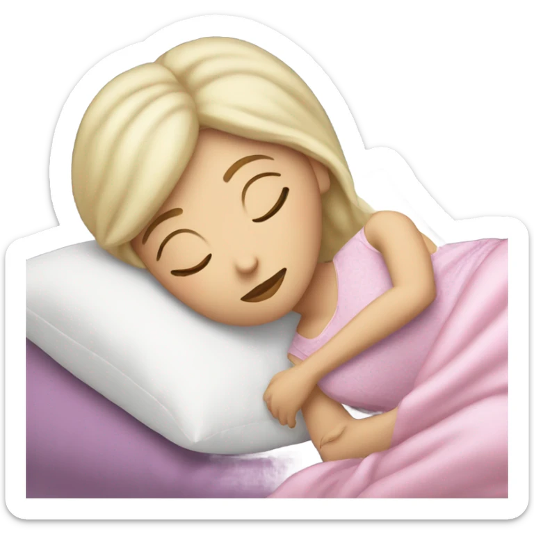 sleeping beauty brunette white girl with a silk pillow sticker